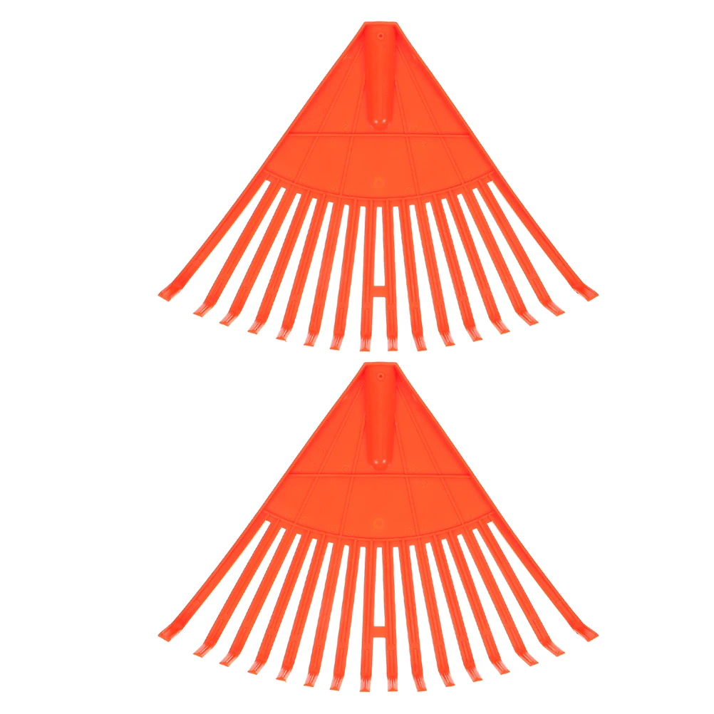 2 pz Plastica Rastrello Scopa Arancione 16 Denti Foglia Prato Attrezzo Da Giardino Heavy Duty Arbusto Rastrello Erba Artificiale Pulizia Aiutante Giardinaggio