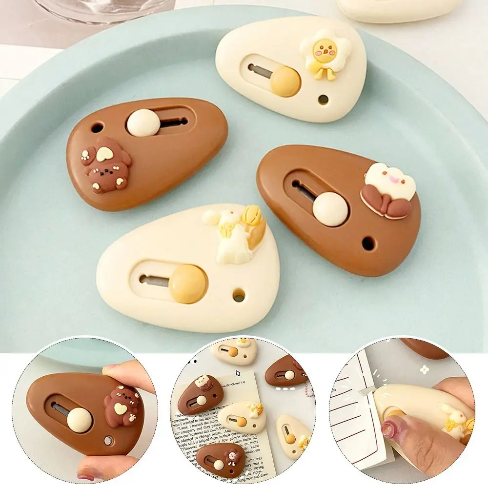 Retractable Paper Cutting Knife Durable Cartoon Portable Box Opening Blade Mini Letter Opener