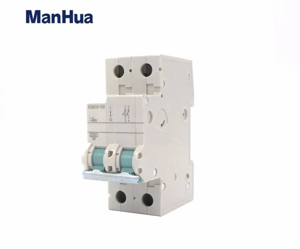 MCB Double Poles 5SJ6210 C Curve 16A 25A 63A 2P  Breaking Capacity 6KA Miniature Circuit Breaker LOW Heat Rising AC230V DIN Rail