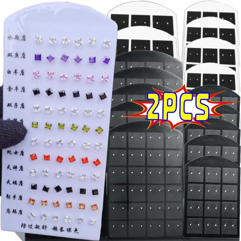 48/72 buracos portátil brincos orelha studs titular jóias expositores de plástico brinco vitrine armazenamento rack organizador suporte caixa
