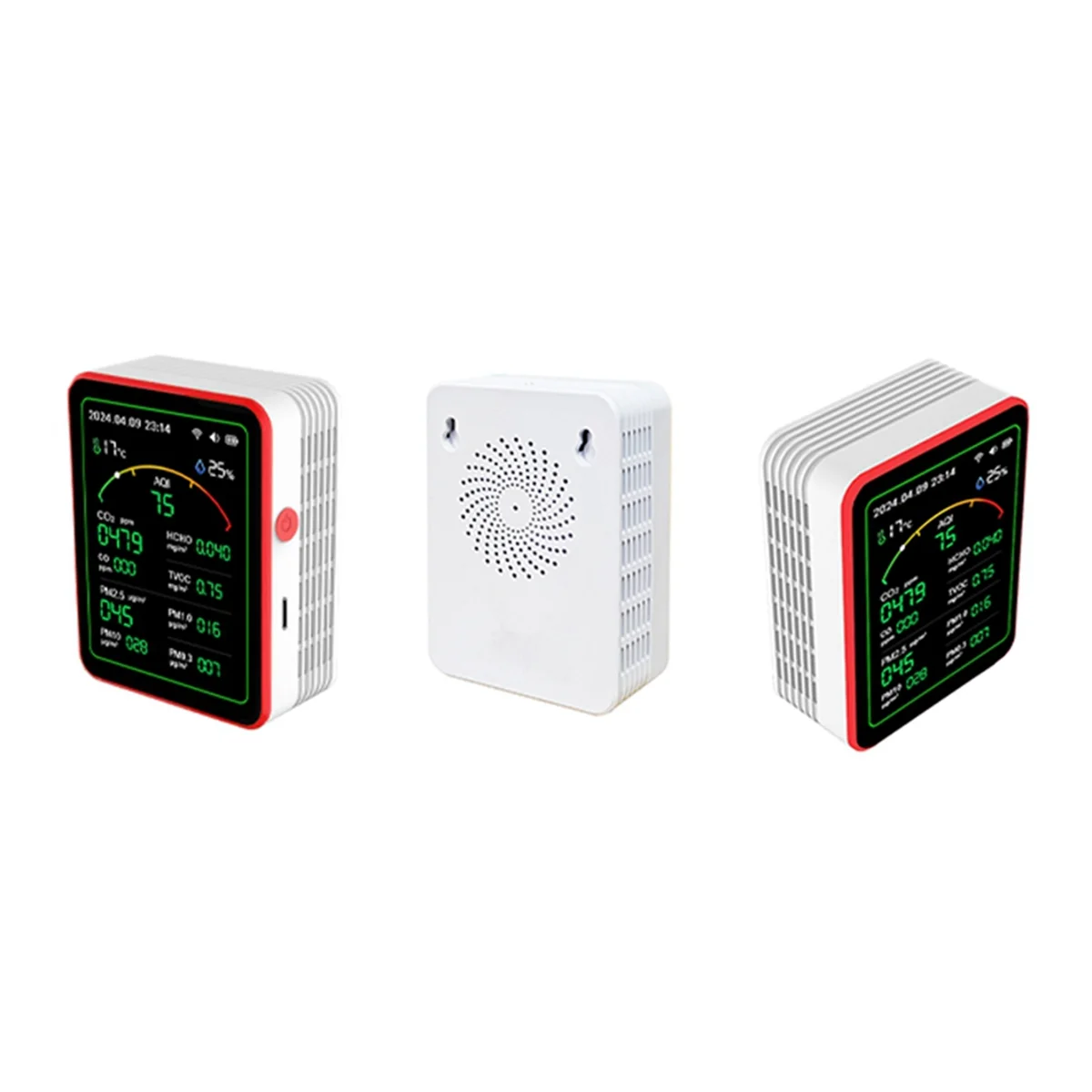 ABKO-Tuya WiFi 15 en 1 Detector de calidad del aire portátil para el hogar PM0.3 PM1.0 PM2.5 PM10 CO CO2 Tester con función de alarma