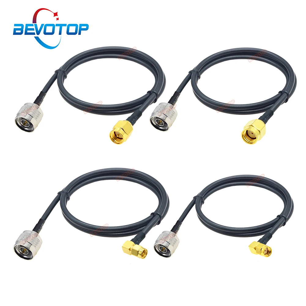 1PCS BEVOTOP N to SMA RG58 Cable N Male to SMA / RP-SMA Male Straight / Right Angle 90° RF Coaxial RG-58 Extension Jumper