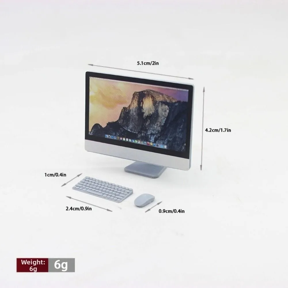 New Cute 1/12 Dollhouse Miniature Computer 1:12 Micro Scene Props Keyboard Chair Desk Kit Mini Home Study Room Furniture Decor