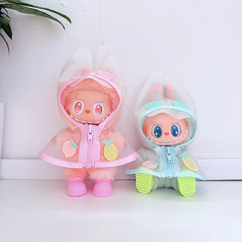 

Labubu Doll ClothesFruit Raincoat Cute New Creative First/Second/Third Generation Keychain Labubu Clothing Fresh Bow Skirt Set