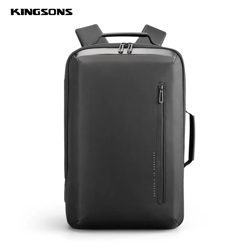 New Black 15 Inch Laptop Backpack Men Business Multi-functional Commuting Portable Messenger Bag Dual-purpose Computer Bag