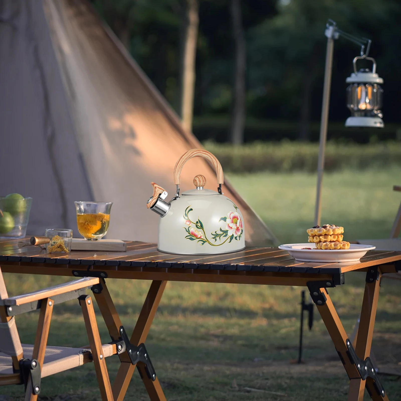 

Stainless Steel Tea Kettle Whistle Water Pot for Stove Top Travel Lightweight Kitchen Gadget Easy Clean Sounding Kettle