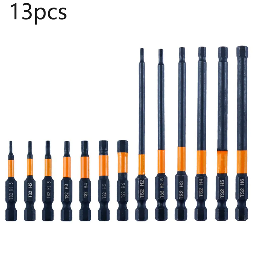 

13pcs Hex Head Wrench Drill Bits Set 1/4 Inch Quick Change Impact Driver Magnetic Batch Head Screwdriver Bit Hand Tool H1.5-H6