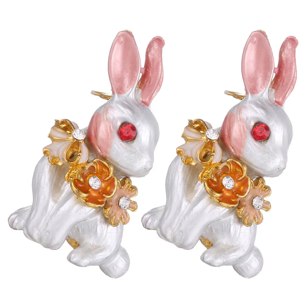 

2pcs Enamel Brooch Pins Cute Rabbit Fashion Women Clothes Decor Brooches for Shawl Pin Suit Brooch Accessories Gifts