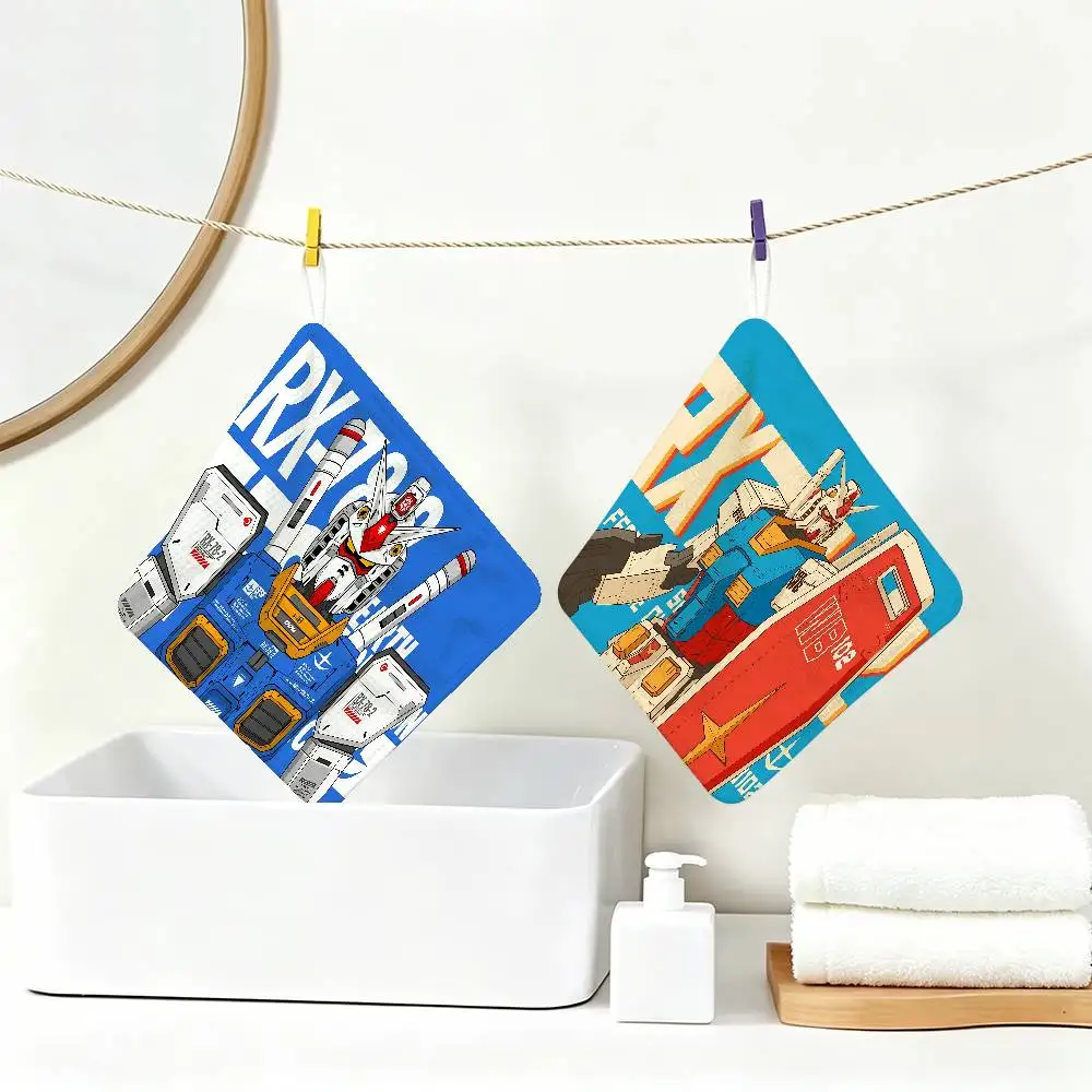 Anime G-GUNDAM Soft Polyester Cotton Towel, Hanging Kitchen Style Hand Wiping Cloth for Restaurant Home