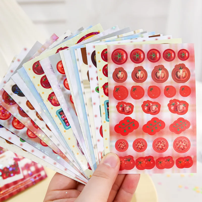 Double Texture Laminated Full Die-Cut Sticker Album with Backing Adhesive Warm Collector Series Korean Style Illustration