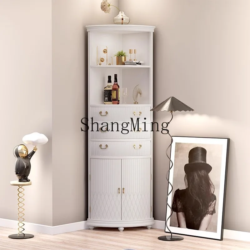 

ZYY light luxury corner cabinet bedroom modern corner rack living room solid wood corner locker
