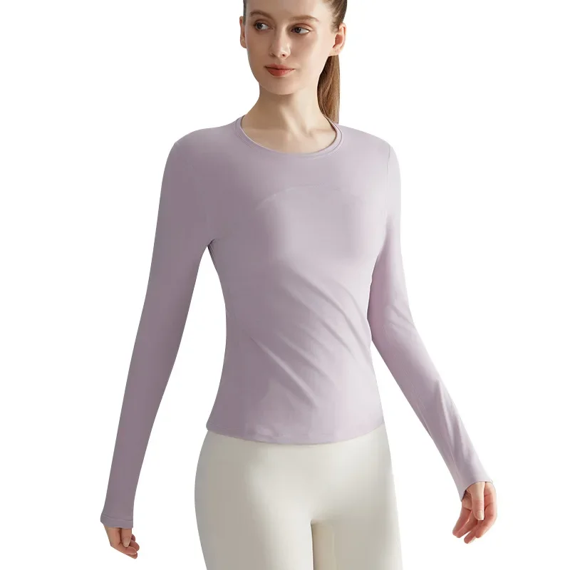 

Sports Long Sleeved Top for Women, Slim Fit and Slimming, Quick Drying and Breathable Brocade Fitness Yoga Suit Cover Up