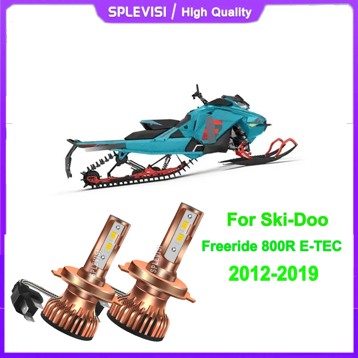 

H4 HS1 led headlight to see further and wider driving at night For Ski-Doo Freeride 800R E-TEC 2012 2013 2014 2015 2016-2019