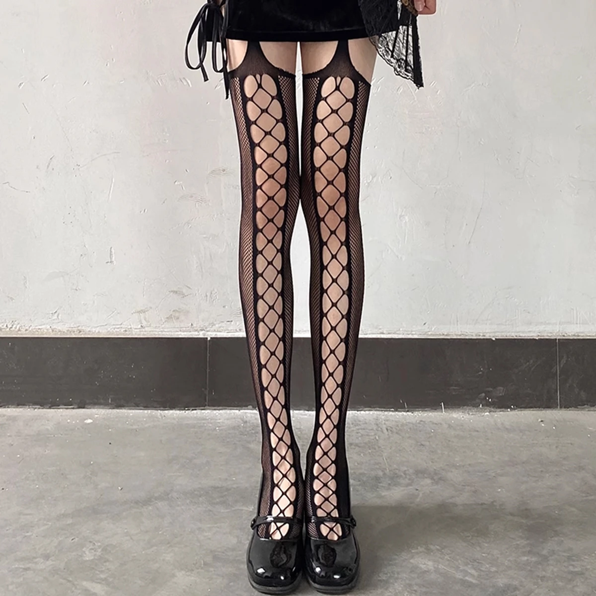 Fish Net Roleplay Cutout Lovers'  Big Size Net Socks Sexy Sheer Dance Career Rock Tights Transparent Effect Undergarment Summer