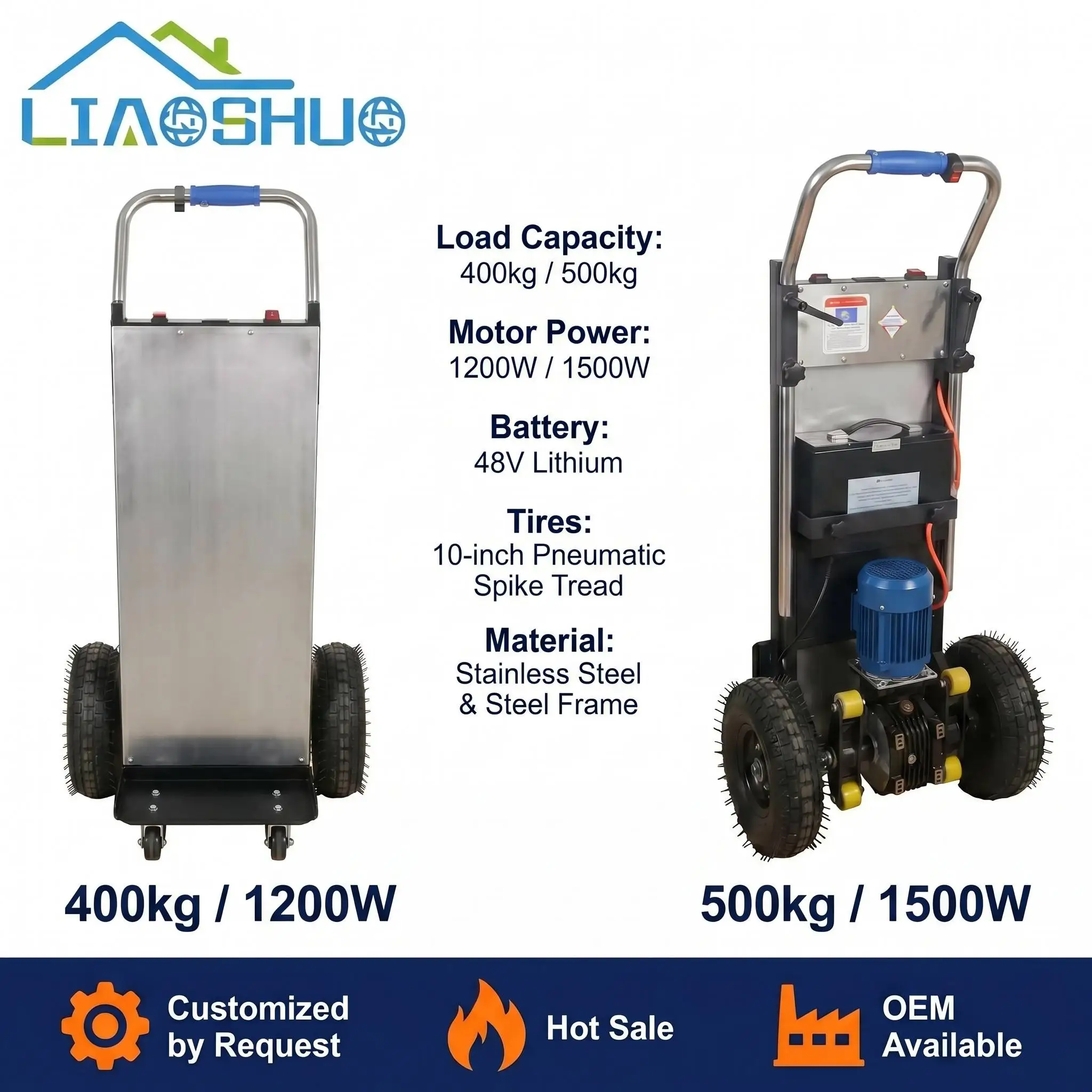 Electric Iron Stair Climbing Cart 300kg Motorized Hand Truck 1200W Power for Moving Companies and Furniture Movers Tool Pro