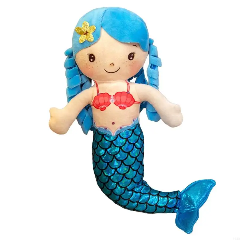 

4XBD Plush Mermaid Cartoon Cuddle for Doll Women Girls Ornament Bouquet Comfort Toy