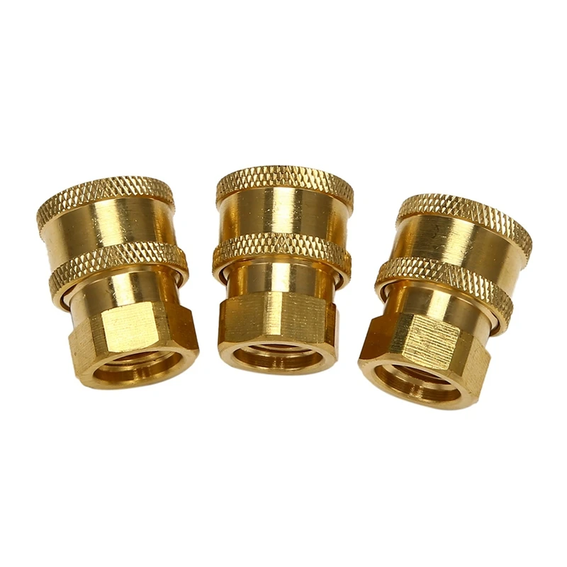 3 Pcs Pressure Washer Coupler, Quick Connect Fittings 1/4 Inch Quick Coupler Female NPT Socket Durable Easy To Use