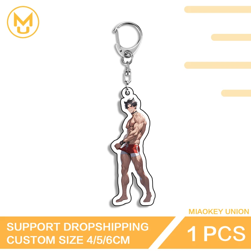 Genshin تأثير الجوارب البيضاء العضلات Wriothesley سلسلة مفاتيح مغر تنوعا مجوهرات الأزياء متعددة الوظائف دائم كيرينغ