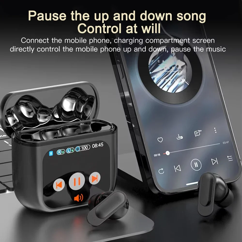 سماعات أذن TWS ANC سماعة إلغاء الضوضاء النشطة مع شاشة LCD تعمل باللمس سوبر باس قسط الصوت ENC ميكروفون SE-60 #4