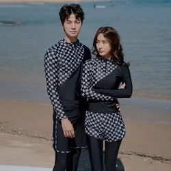 2023 Wisuwore South Korea's New Couple Diving Suit Split Conservative Long-sleeved Bathing Suit Sunscreen Sports New Suits