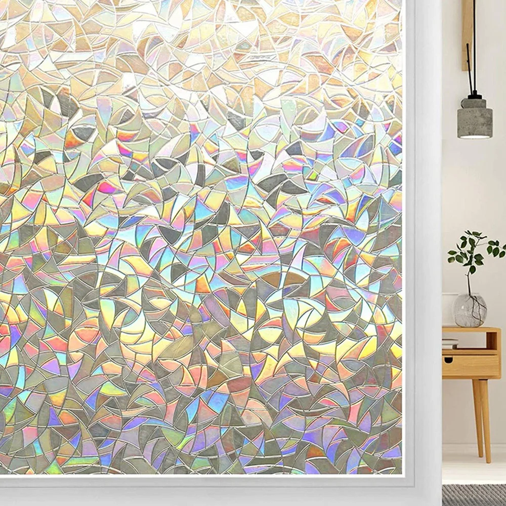 Privacy film Rainbow electrostatic adhesive window Detachable reflective home colored glass film Curtain sticker Non adhesive