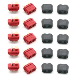 50pair Amass T Plug Deans Female Male Connectors 2 Pin Brass Bullet with Sheath Cover T-Plug For Lipo Batteries RC Model Parts