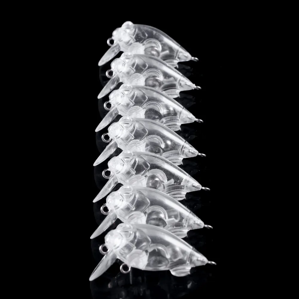 10 Stück Unlackierte Crankbaits 4cm 4,3g, DIY Blanko-Wobbler, Flachtauchender Fetter Köder für Barsch, Zander, Forelle, Angelzubehör