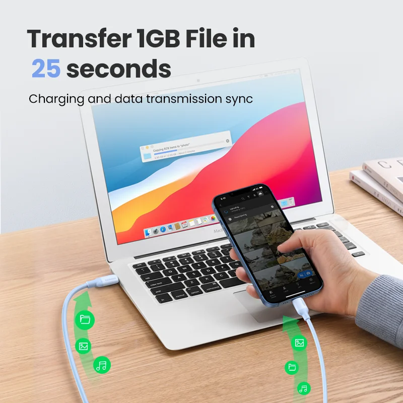 UGREEN MFi silikonowy kabel USB C do błyskawicy 20W PD dla iPhone 14 13 12 Pro Max szybkie ładowanie dla telefonu typu C kabel — zdjęcie produktu 4