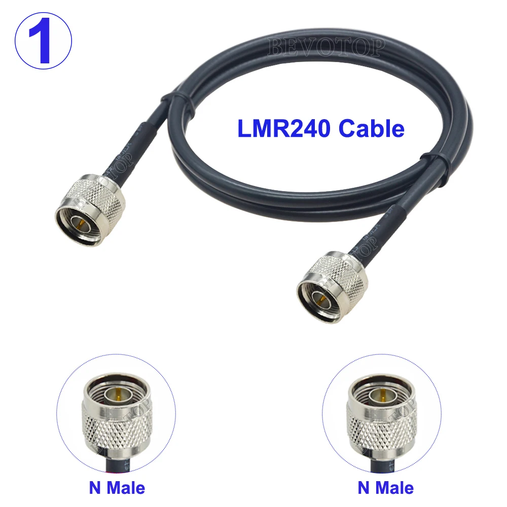 LMR240 Cable N to N Male/Female RF Connector Cable LMR-240 50-4 Low Loss 50 Ohm Coax Pigtail Jumper Extension Cord 15cm-30m