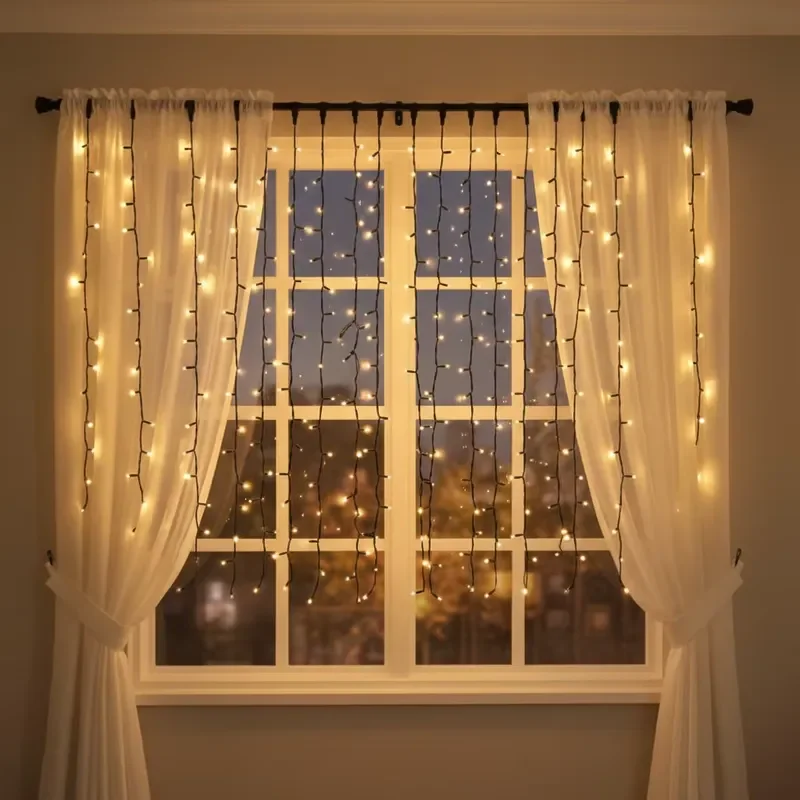 for Heavy Duty LED Curtain String Lights 3x3m 10m Drop Waterfall IP44/IP67 One Mode Indoor Outdoor Wedding Christmas App