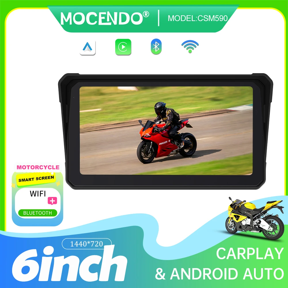 6.3 Inch IPS Touchscreen Motorcycle GPS Wireless Carplay Waterproof Bluetooth Moto Navigation USB Cable Bracket Upgrade Optional