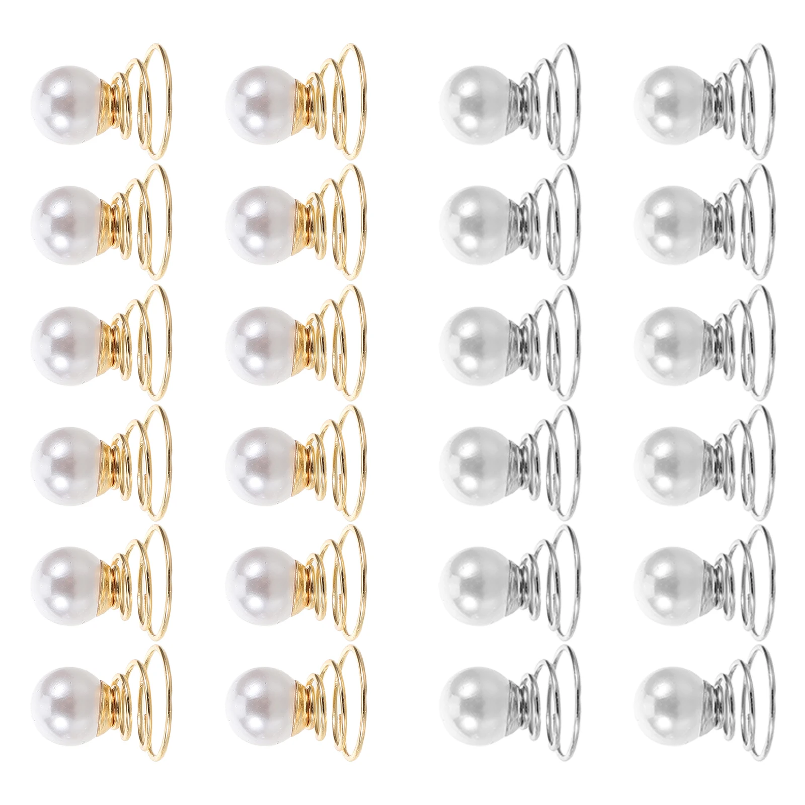 

24pcs Wedding Accessories Brides Spiral Pearl Hair Pins Metal Twist Hairpins Secure Coils For Updos Bridal Styling Elegant
