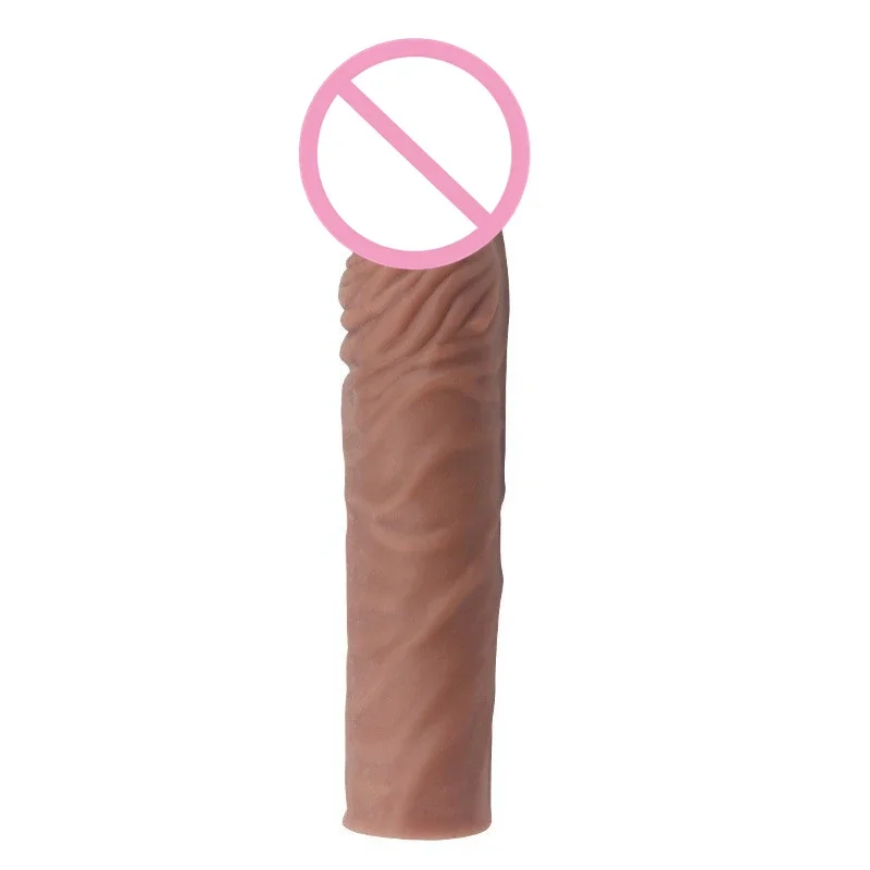 20CM Realistic Penis Sleeve Extender Reusable Dildos Condom Delay Ejaculation Dick Enlargement Sex Toys for Men penis enlarger view 5