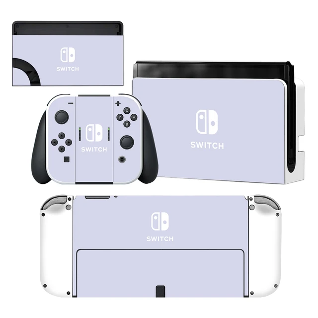 ビニールスクリーン用の保護ステッカー,Nintendo Switch用の純粋なピンクと白の色,コンソール,コントローラー,スタンド,ドック -  AliExpress