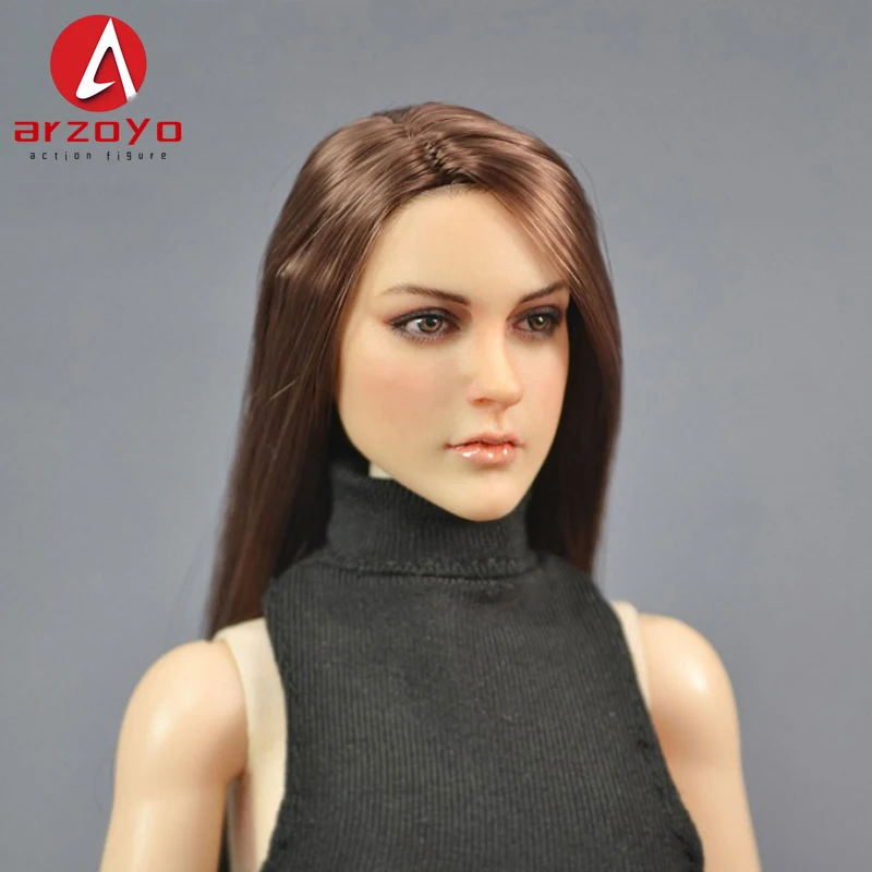 1/6 スケール KIMI TOYS KT005 女性ヨーロッパ系アメリカ人ブラウンロングヘアガールヘッドスカルプトフィット 12 ''TBLeague Phicen ボディアクションフィギュア