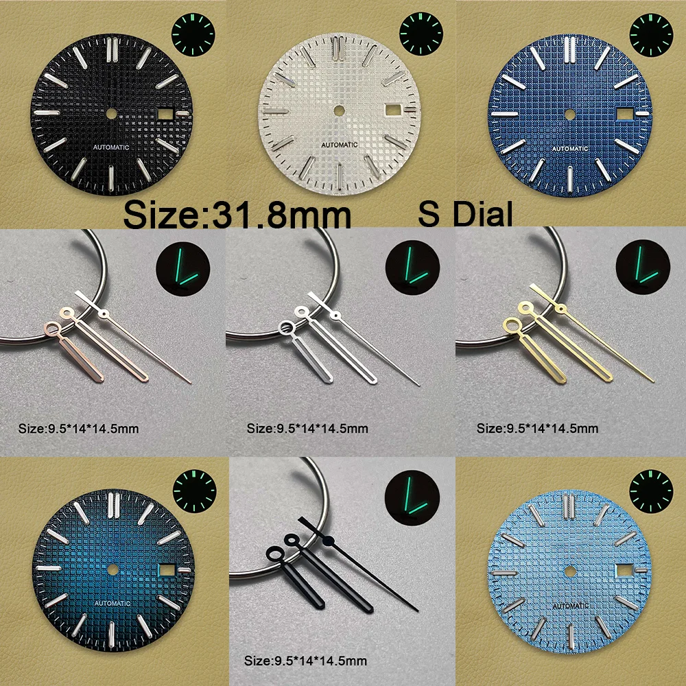 31.8mm High Quality S Logo Oak Dial Fit NH35/NH36/7S/4R Japanese Movement Green Luminous Watch Modification Repair Accessories