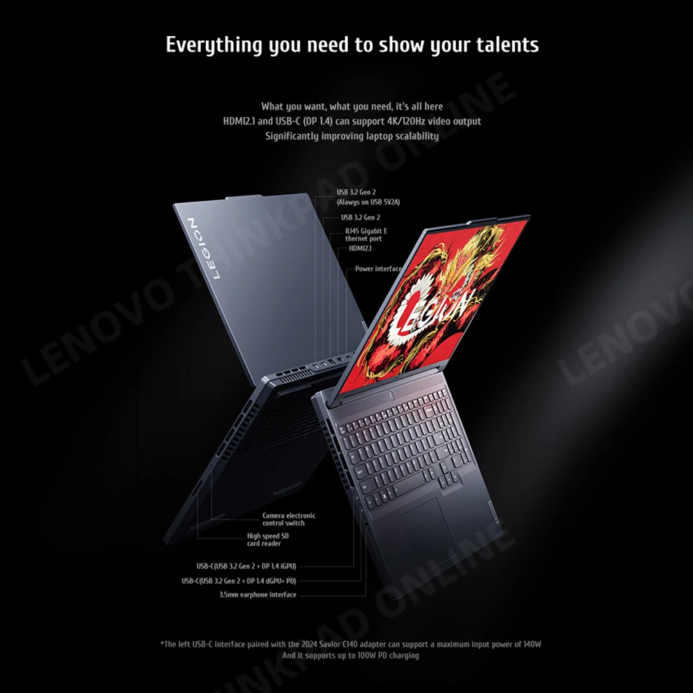 Игровой ноутбук Lenovo LEGION R7000P, 2024 AMD R7 8845H NVIDIA GeForce RTX 4060 RAM 16 ГБ 1T DDR5, 16-дюймовый 165 Гц экран, ноутбук, ПК