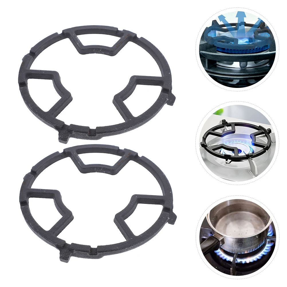 

2 Pcs Gas Stove Rack Kitchen Bracket Iron Pot Accessory Holder Wok Burner Grate
