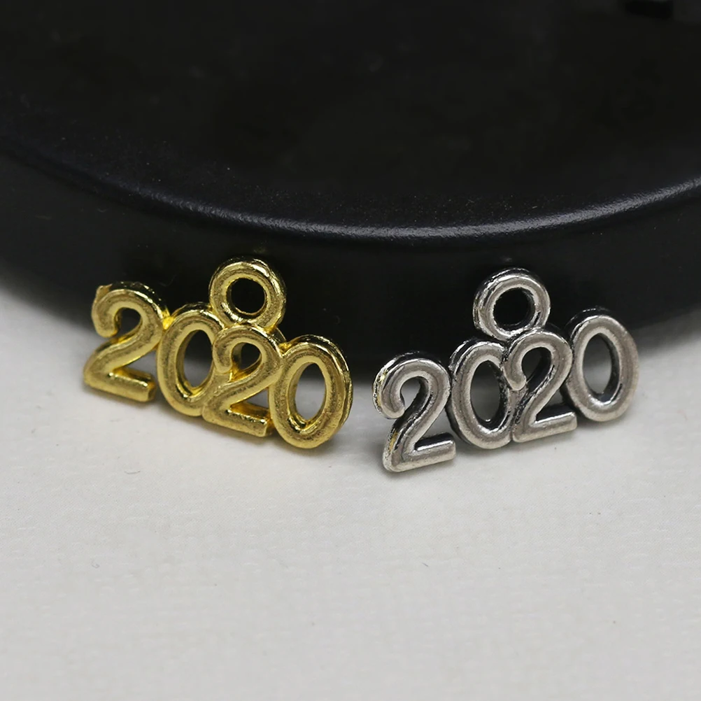 

100 Pcs Alloy 2020 Pendant Charms for Necklace Bracelet Earrings DIY Jewelry Making Crafts Vintage Creative Year Favors