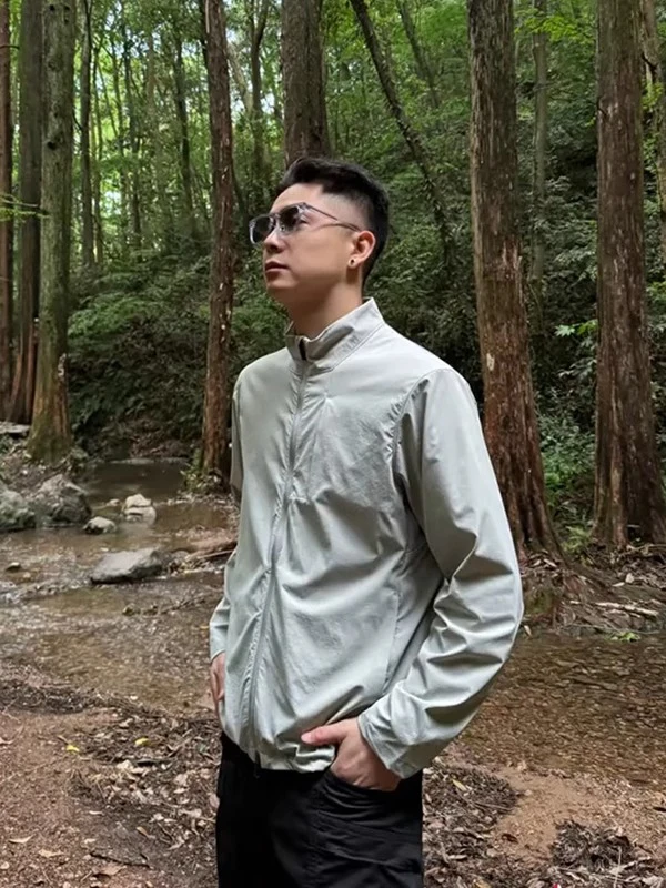 

Мужская летняя легкая куртка-ветровка ay Qui-Dry с воротником-стойкой из ледяного шелка, солнцезащитная, для активного отдыха, велоспорта и альпинизма