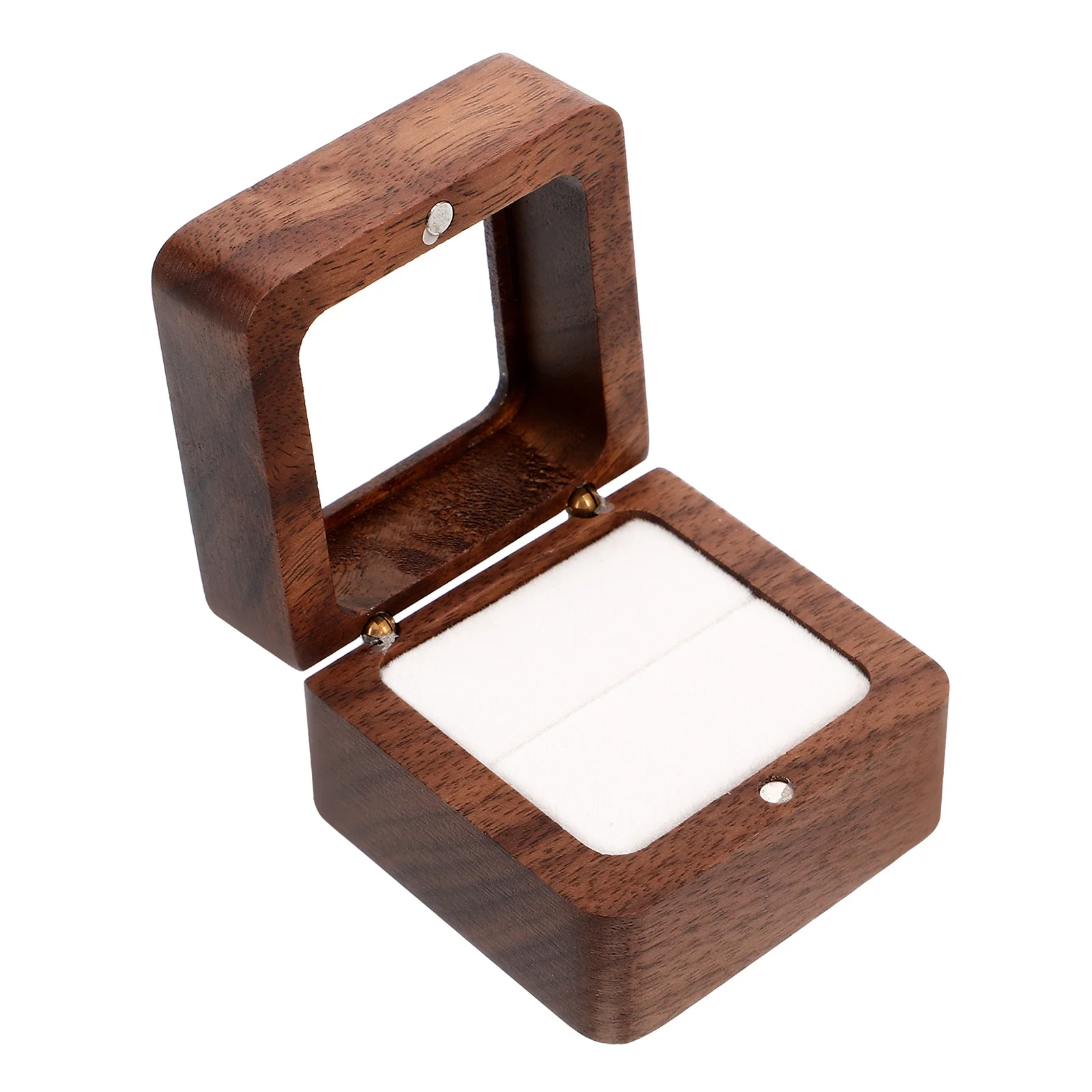 

Small Wooden Ring Box Solid Wood Case for Wedding Engagement Jewelry Holder Display Wood Ring Box Bridal Shower Gift