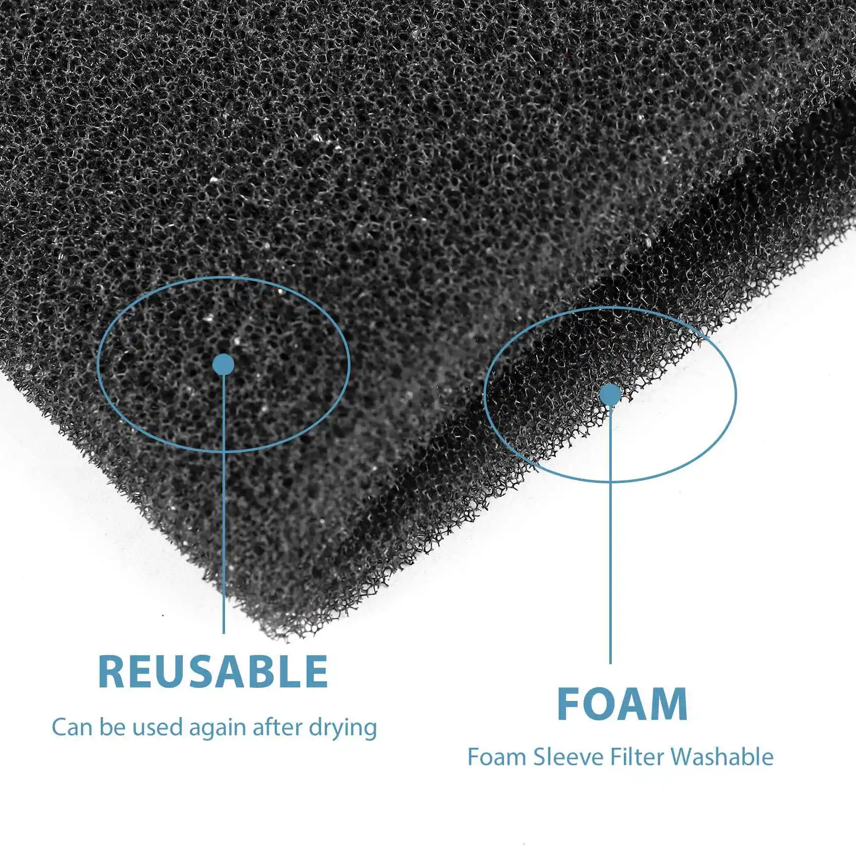 ショップ用フォームフィルター-vacmasterおよびgenie shop、90585フォームスリーブ、ウェットおよびドライ掃除機用、3パック