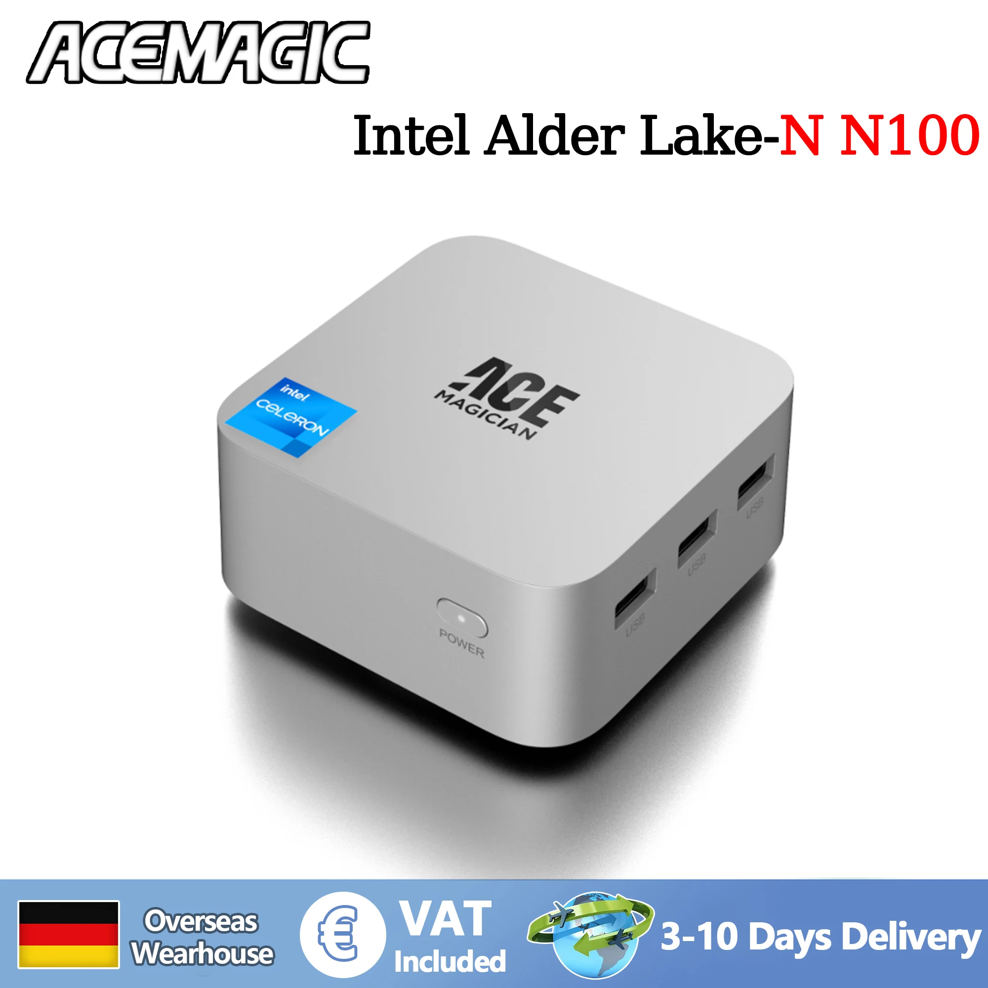 ACEMAGIC T8Plus Mini PC Intel Alder Lake N100 16 GB LPDDR5 Ram 512 GB Rom Windows 11 BT4.2 Wifi5 4K UHD Komputery stacjonarne