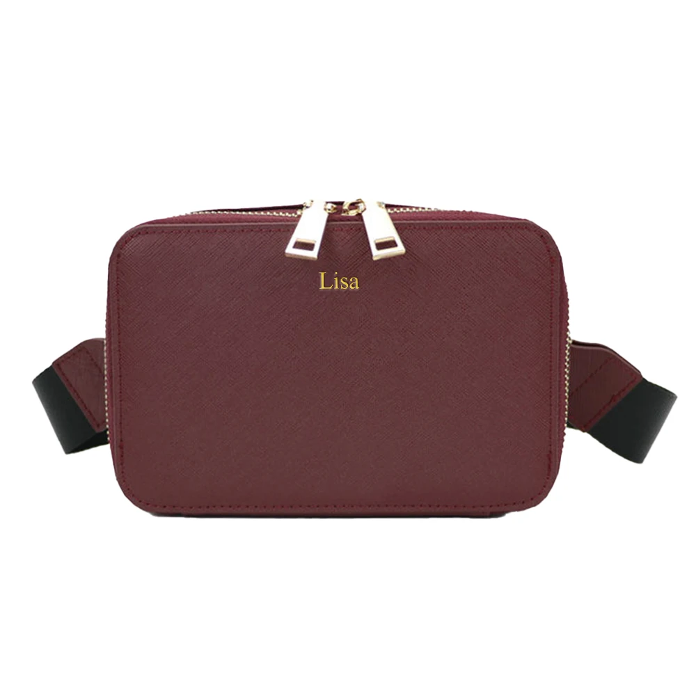 Customized Name Leather Waist Bag, Mobile Phone Bag, Small Bag, Key, Casual Money Bag, Hand-Held Bag