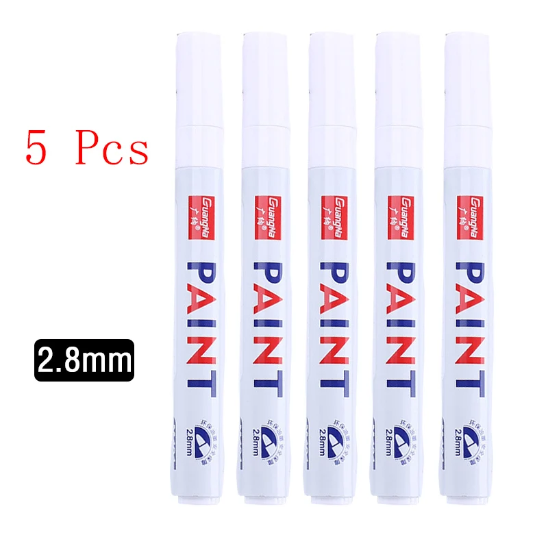 Witte markeerstiften set Vette waterdichte witte gelpen DIY Graffiti Schetsen Marker Briefpapier Schrijven Schoolbenodigdheden borstel
