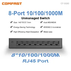 Comfast Gigabit Mini Switch Ethernet 8 Port 1000Mbps Fast RJ45 Hub Network Desktop Network Switcher Plug&Play Internet Splitter