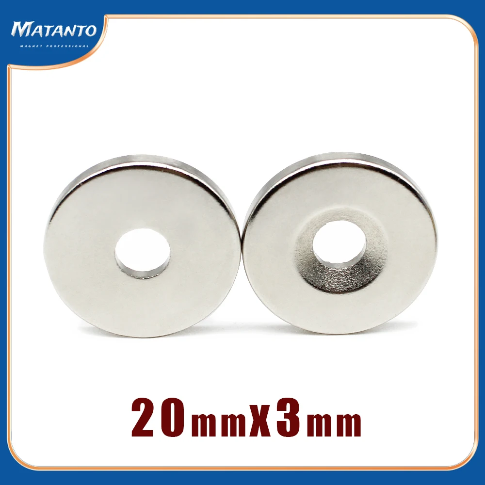 2/5/10/15/20/50PCS 20x3-5 Countersunk Round Search Magnet 20*3 With Hole 5mm Disc Permanent Neodymium Magnet 20x3-5mm  20*3-5