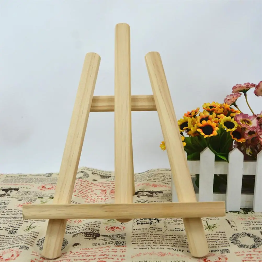 Wooden Easel Mini Storage Rack Triangle Support Photo Frame Bracket Painting Easel Display Stand Lightweight Portable Foldable