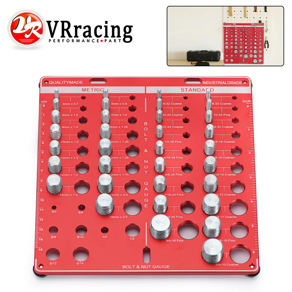 

34PCS Screw Nut & Bolt Thread Checker W/ 15 Metric & 19 Standard Append 8 Sizes Drill Gauges Measuring Tool Identifier Gauge