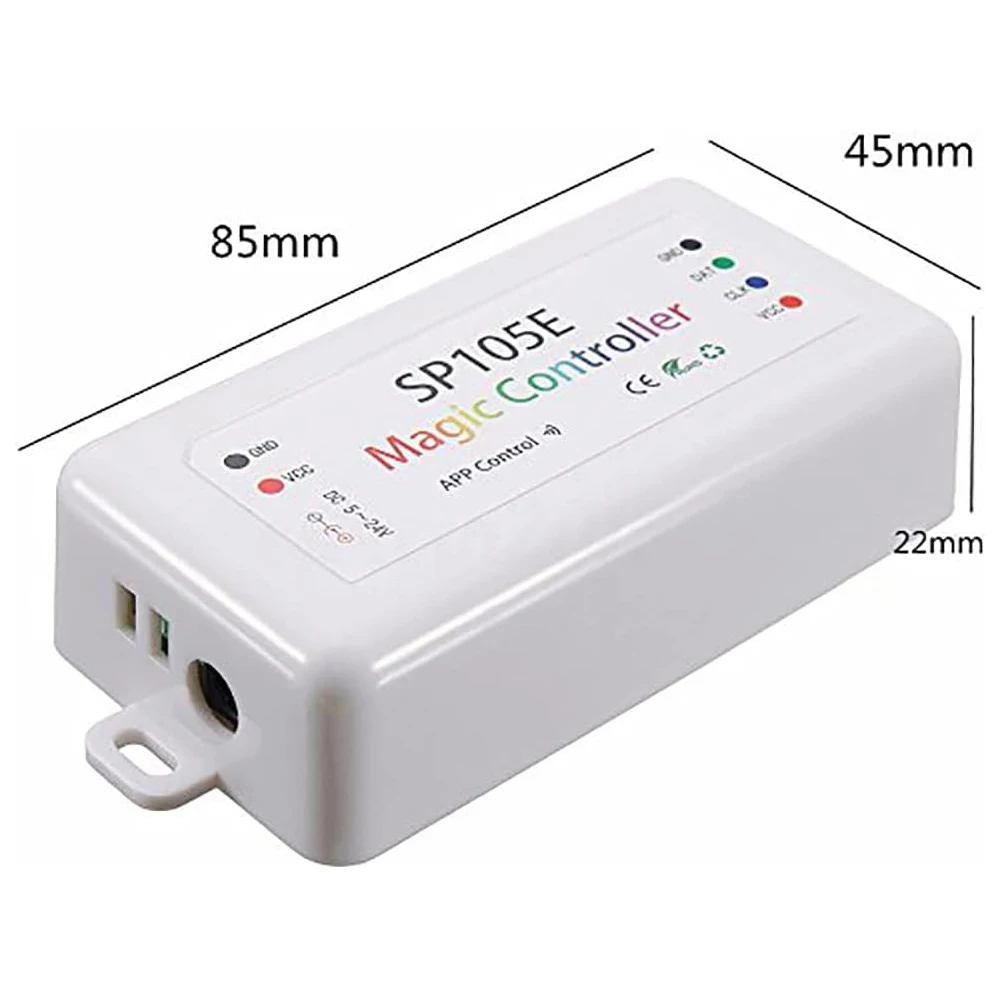 Wireless Bluetooth Controller SP105E IOS/Android APP for WS2811 WS2812B WS2815 WS2813 WS2801 SK6812 WS2815 SK9822 APA102 Etc